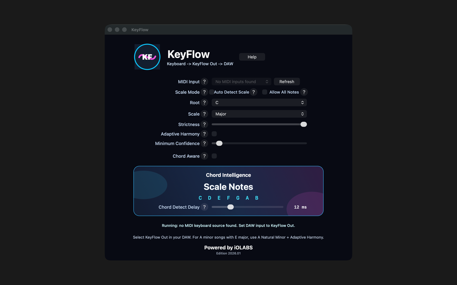 KeyFlow interface on Mac